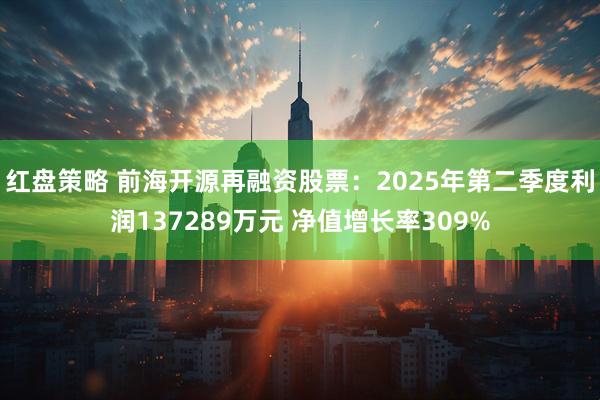 红盘策略 前海开源再融资股票：2025年第二季度利润137289万元 净值增长率309%